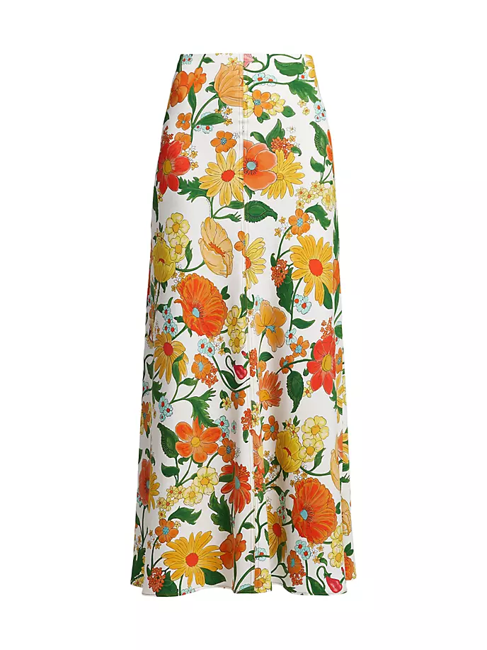 

Расклешенная мини-юбка с цветочным принтом Stella Mccartney, цвет multicolor orange