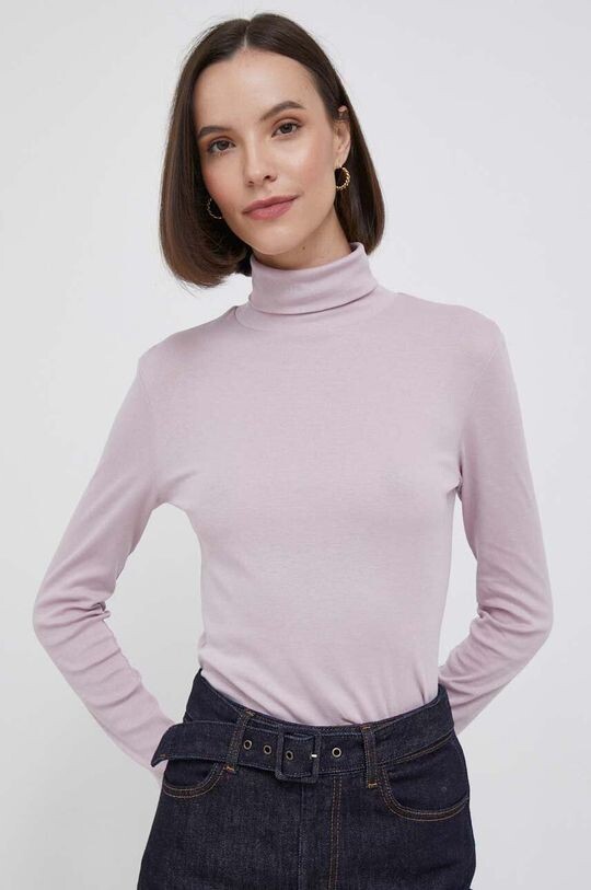 

Хлопковый топ с длинными рукавами United Colors of Benetton, розовый