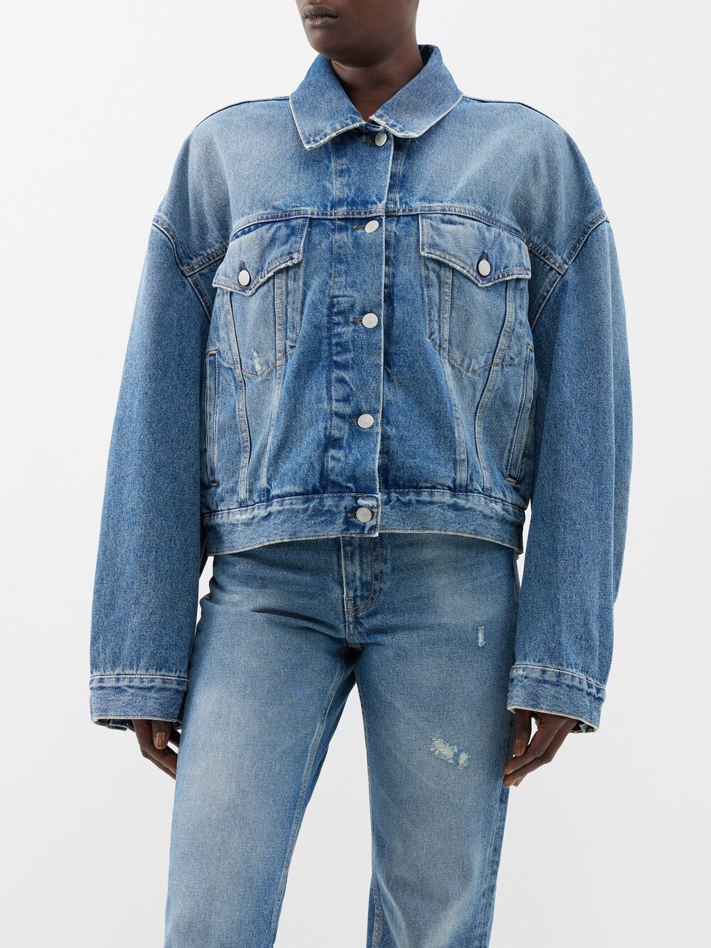 

Укороченная джинсовая куртка morris Acne Studios, синий