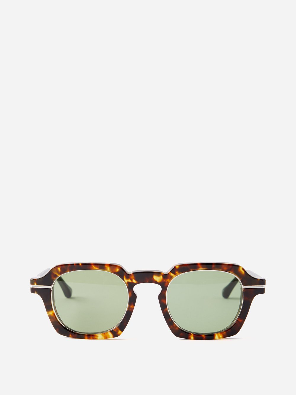 Круглые солнцезащитные очки черепаховой расцветки из ацетата Matsuda, коричневый