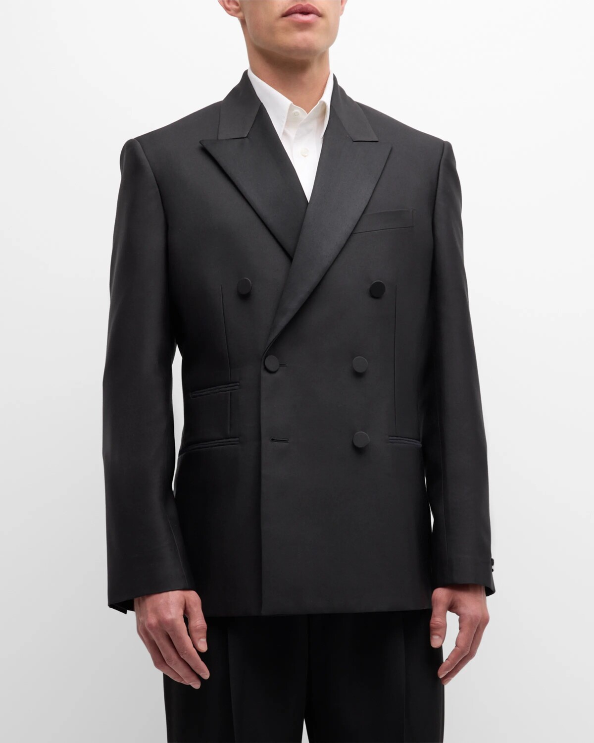 

Мужской двубортный пиджак-смокинг Burberry, цвет Black