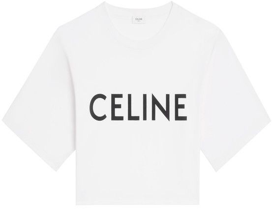 

Укороченная футболка Celine из хлопкового флиса Celine