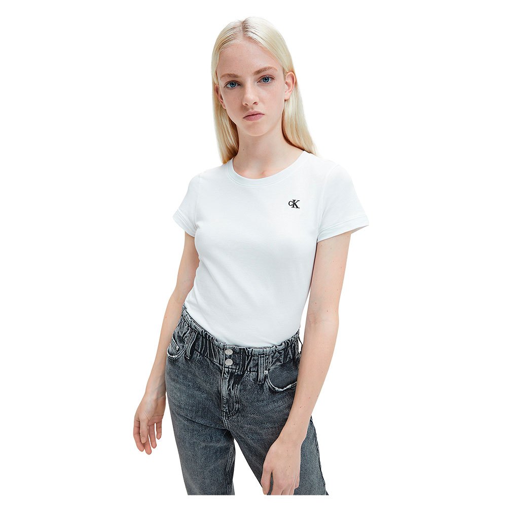 

Футболка Calvin Klein Jeans Embroidery Slim, розовый