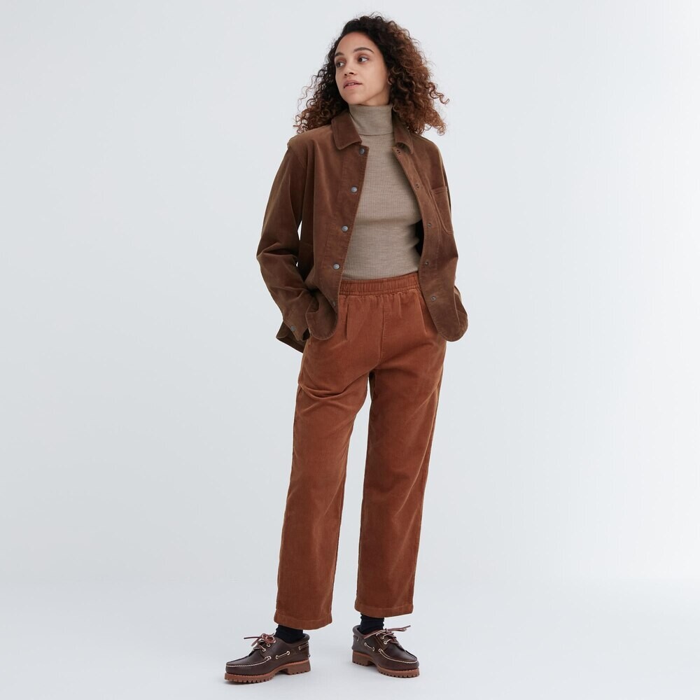 

Брюки Uniqlo вельветовые эластичные повседневные, светло-коричневый