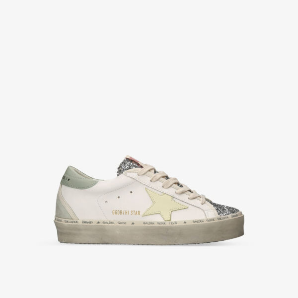 

Кожаные низкие кеды Hi Star с блестками Golden Goose, белый