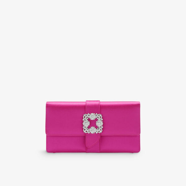 

Атласный клатч Capri, украшенный кристаллами Manolo Blahnik, фиолетовый
