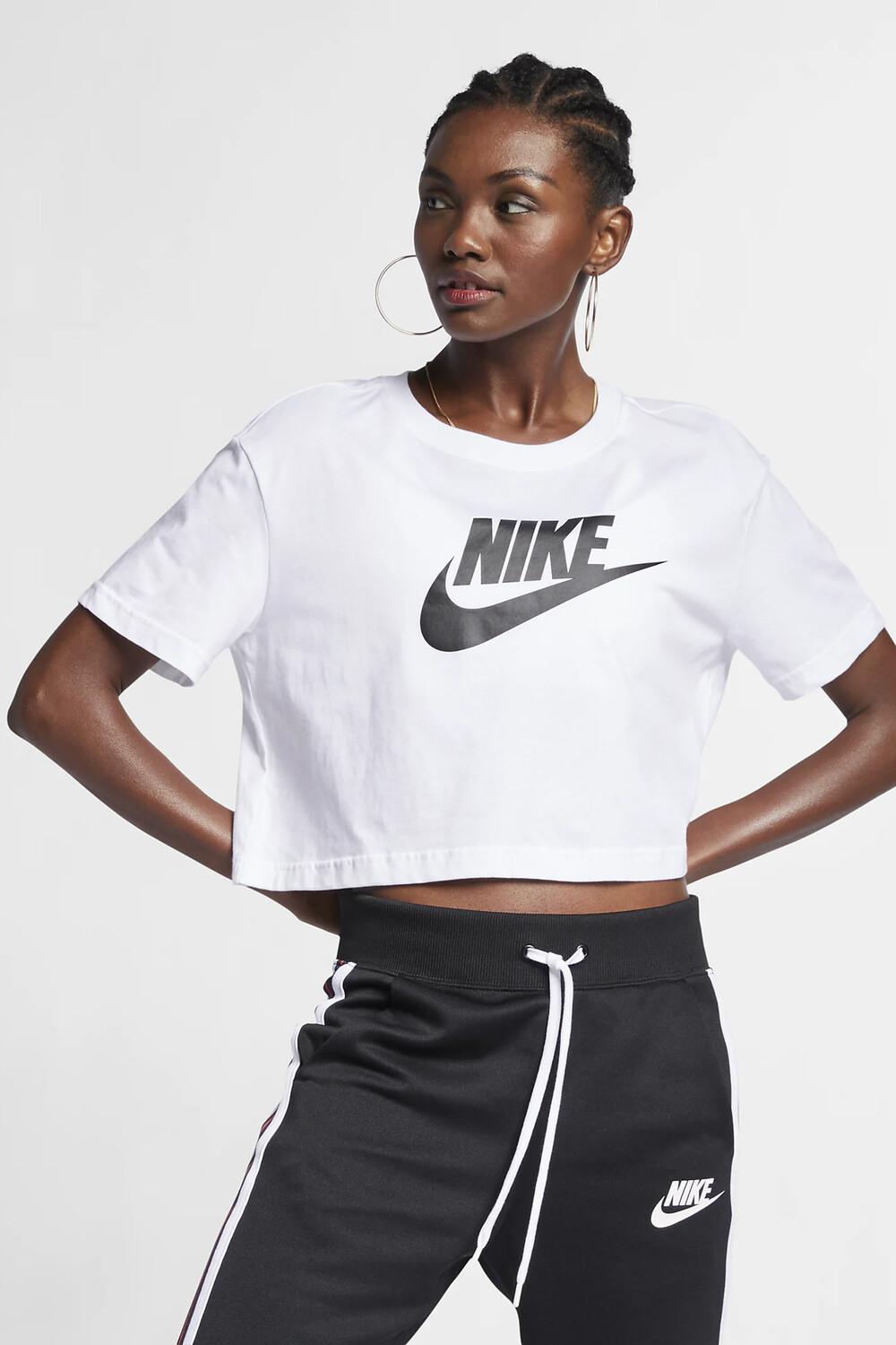 

W Nsw Tee Essntl Crp Icn Ftr Nike, белый