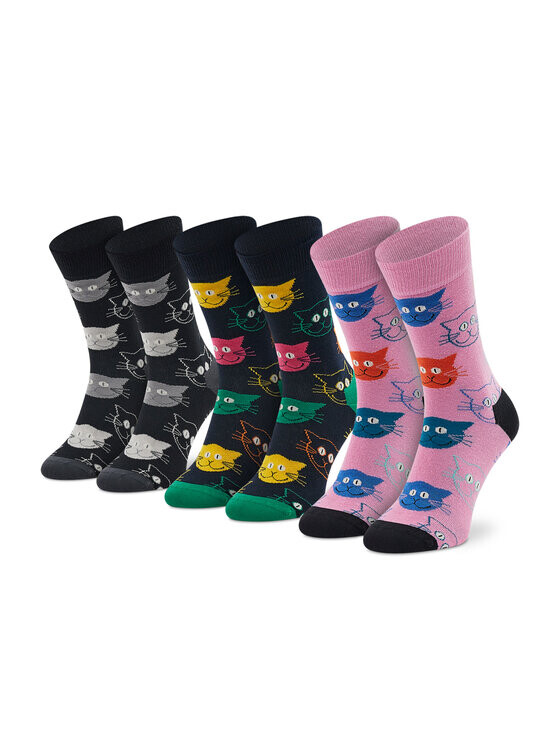 

Комплект из 3 высоких носков унисекс Happy Socks, черный