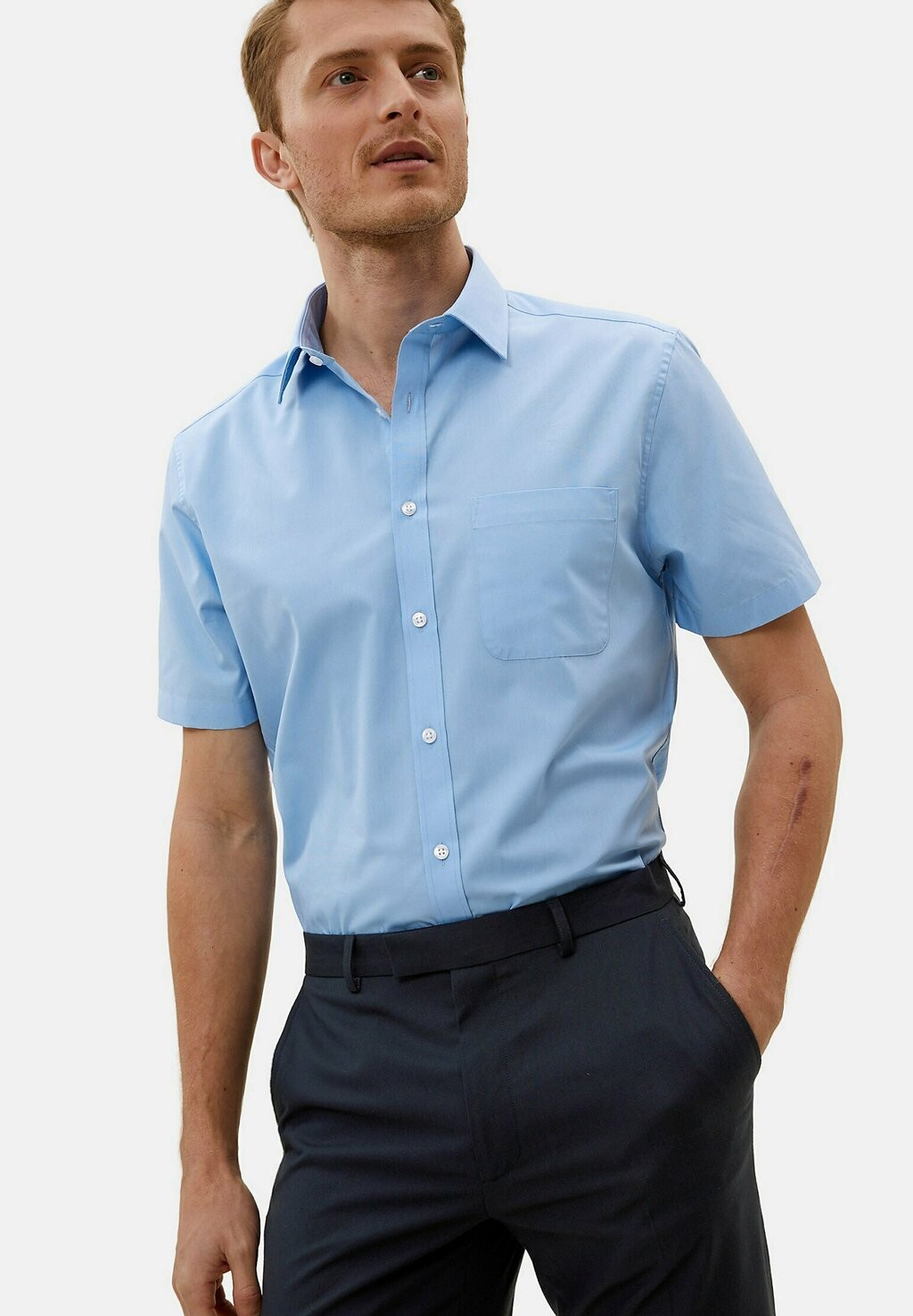 

Деловая рубашка 3PK TAILORED FIT SHORT SLEEVE Marks & Spencer, цвет blue
