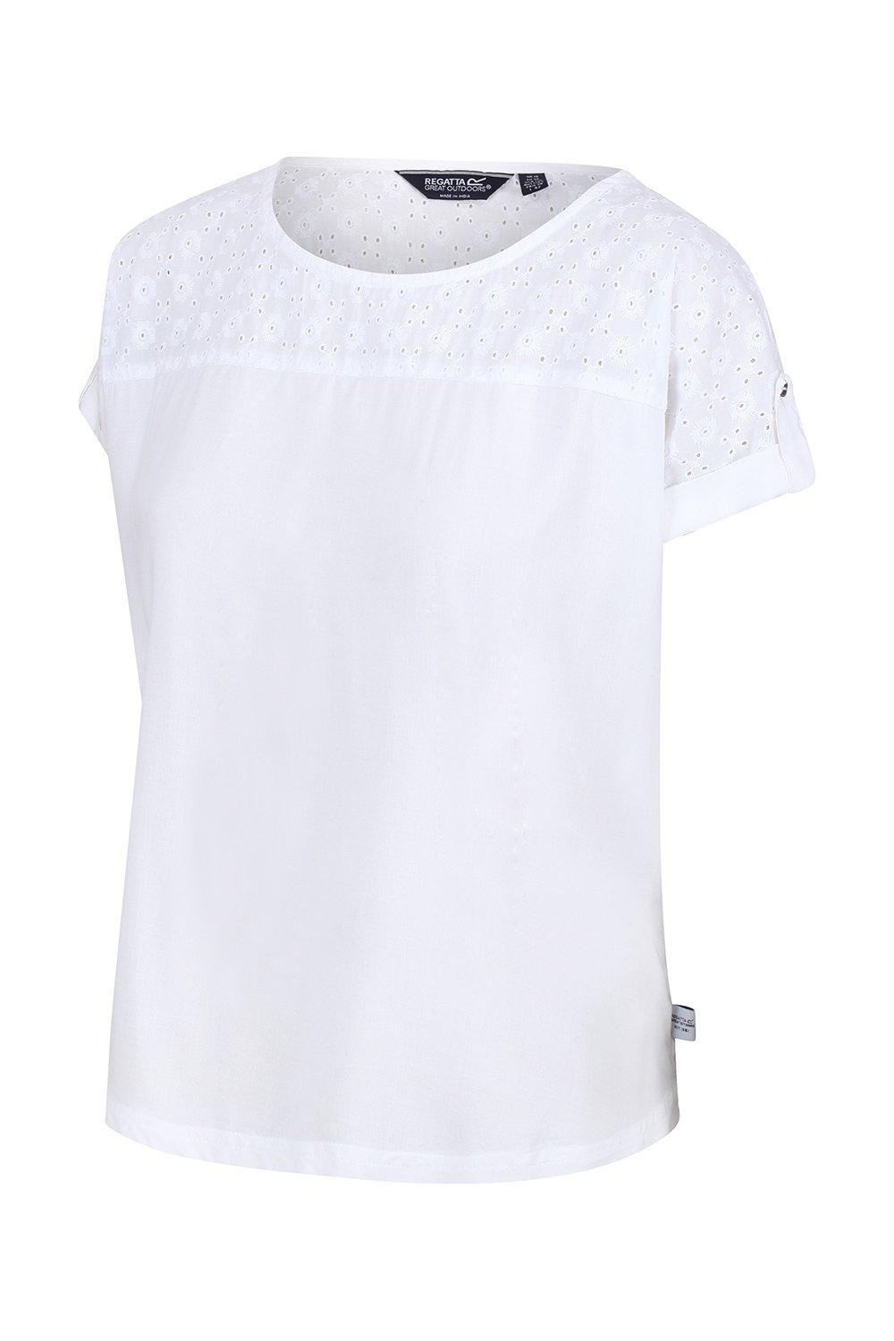 Хлопковая рубашка Jaida с короткими рукавами из прохладной ткани Regatta, белый топ твоё летний 42 размер