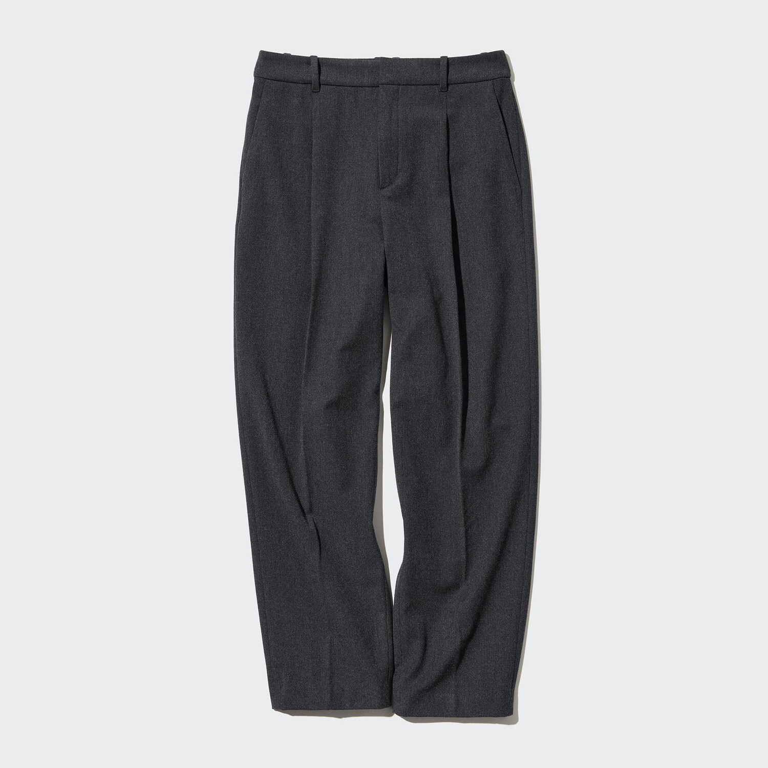 

Брюки с плиссами heattech UNIQLO, темно-серый