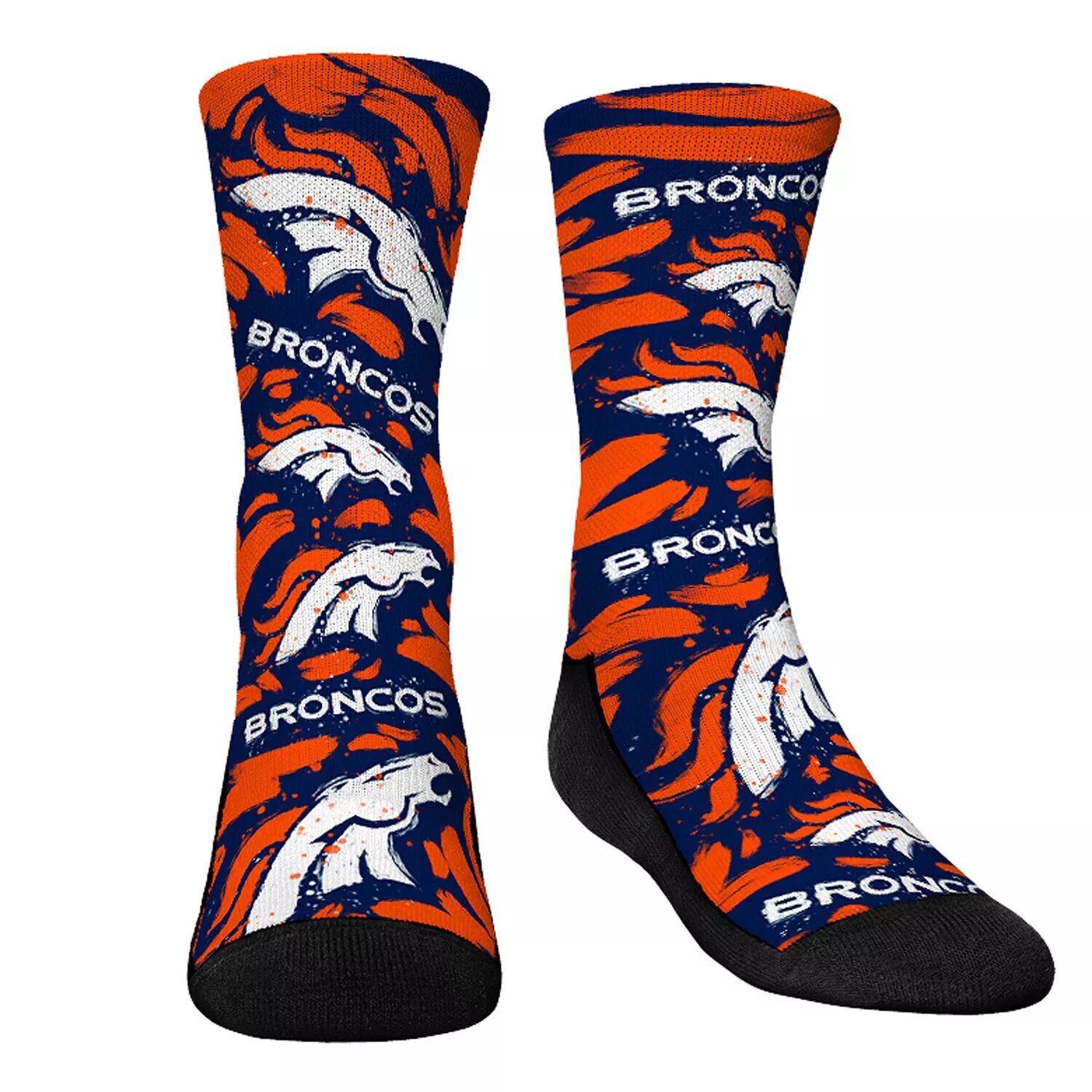 

Молодежные носки Rock Em Носки Denver Broncos с логотипом и краской Crew Unbranded