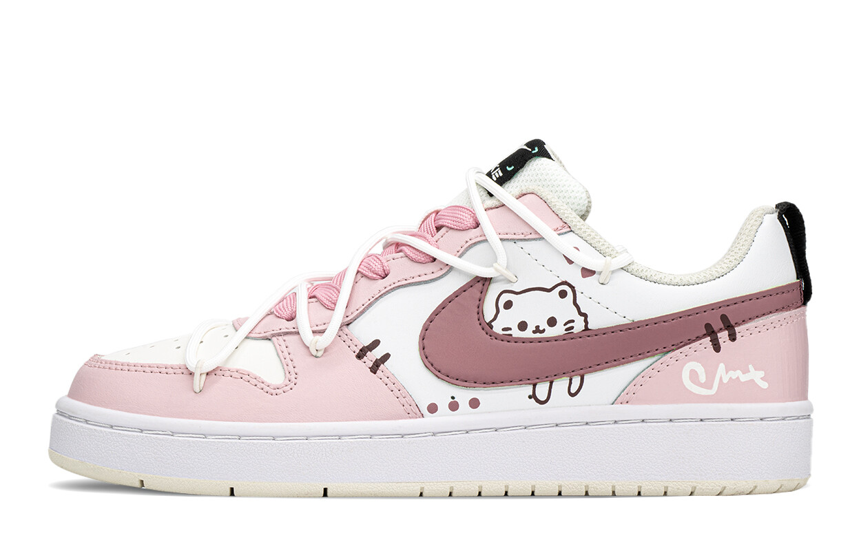 

Кроссовки Nike Court Borough Skateboarding Shoes Women's Low-top Blue/pink, розовый