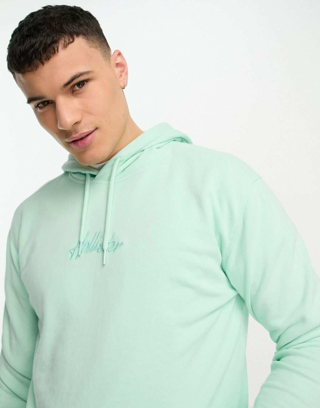 

Мятно-зеленая толстовка с логотипом Hollister