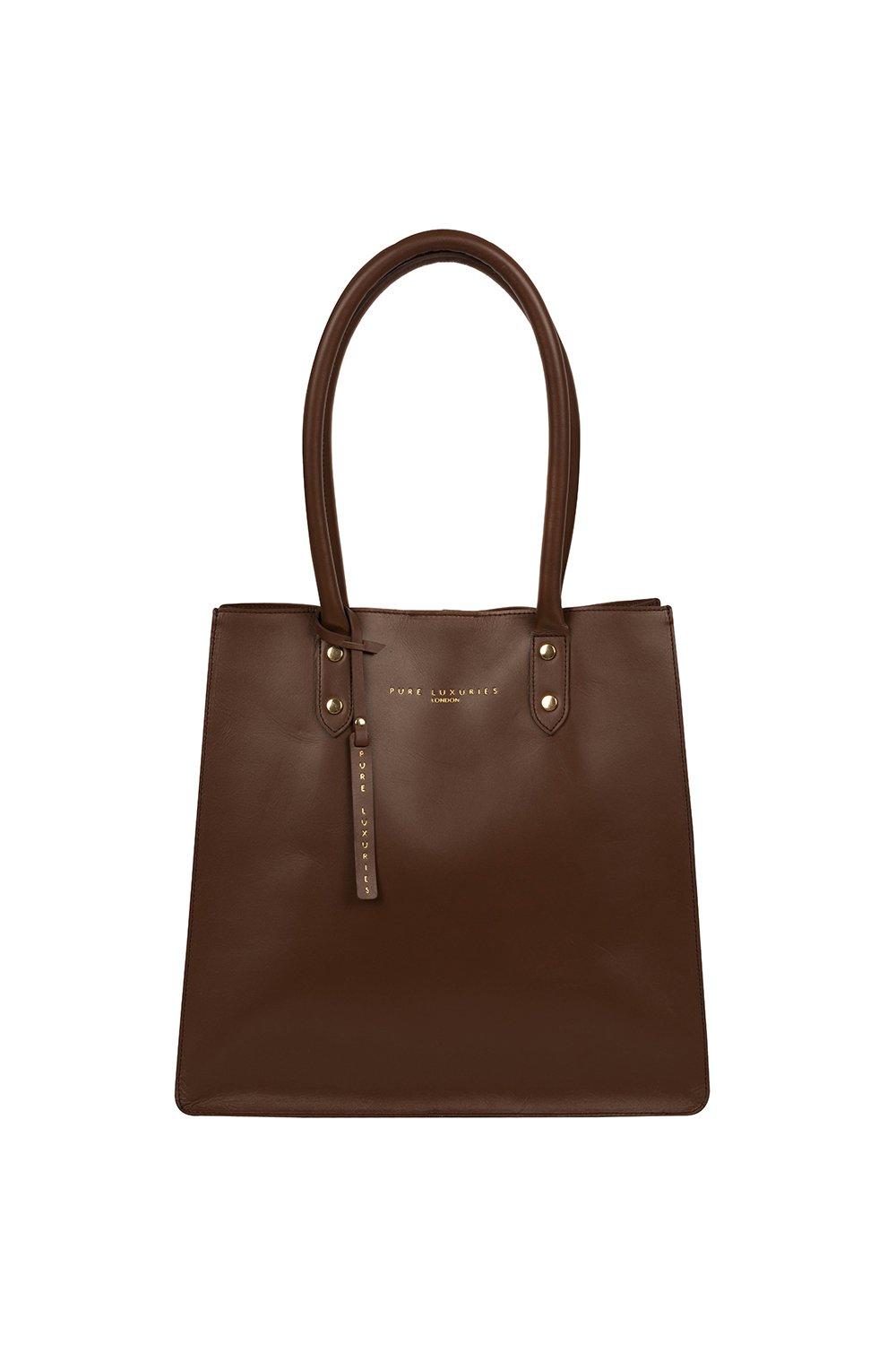 Сумка-шоппер Henley из кожи растительного дубления Pure Luxuries London, коричневый сумка тоут женская из мягкой пу кожи матовая 2020