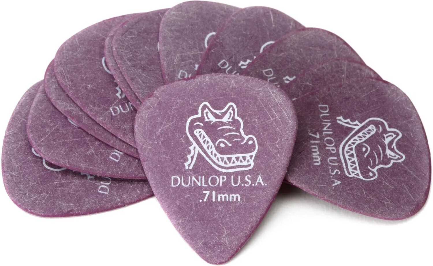 

Медиаторы Dunlop 417P071 Gator Grip Grip, фиолетовые, 0,71 мм (12 шт.)