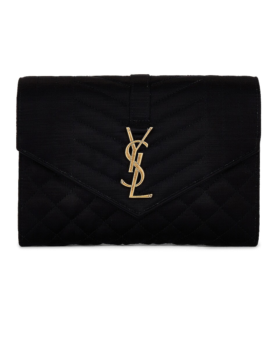 

Сумка Saint Laurent Satin Flap Pouch, неро