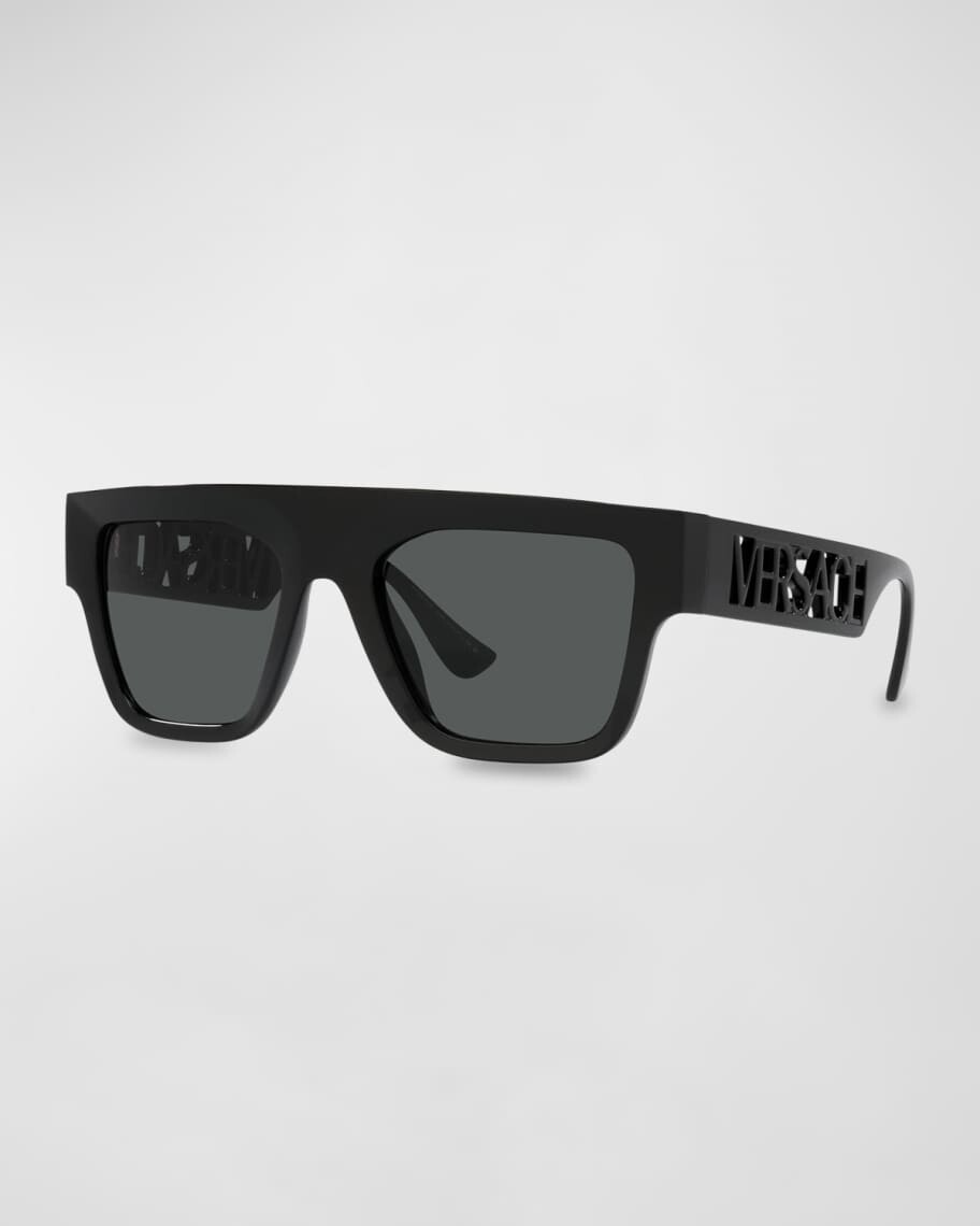 

Прямоугольные нейлоновые солнцезащитные очки с плоским верхом Versace
