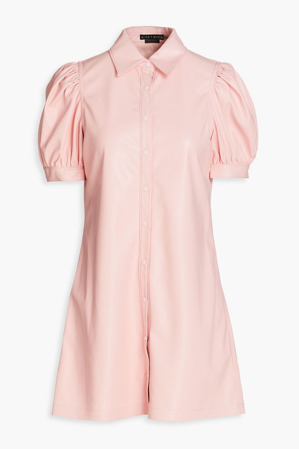 

Платье-рубашка мини из искусственной кожи ALICE + OLIVIA, розовый