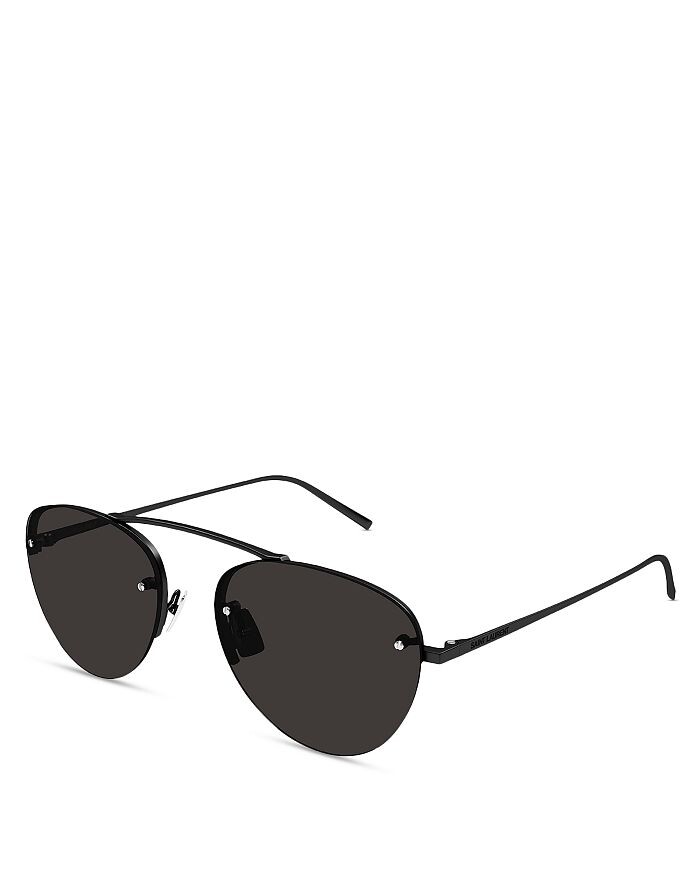 

Солнцезащитные очки Saint Laurent High Bridge, круглые, 55 мм, черный
