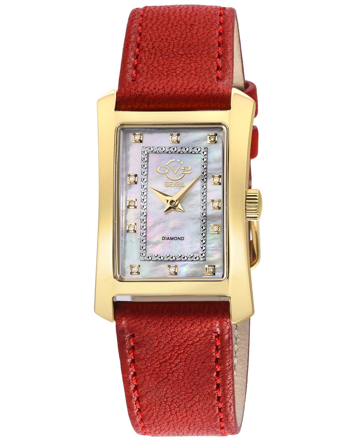 цена Женские часы Luino Swiss Quartz Red Leather 29mm GV2 by Gevril, красный