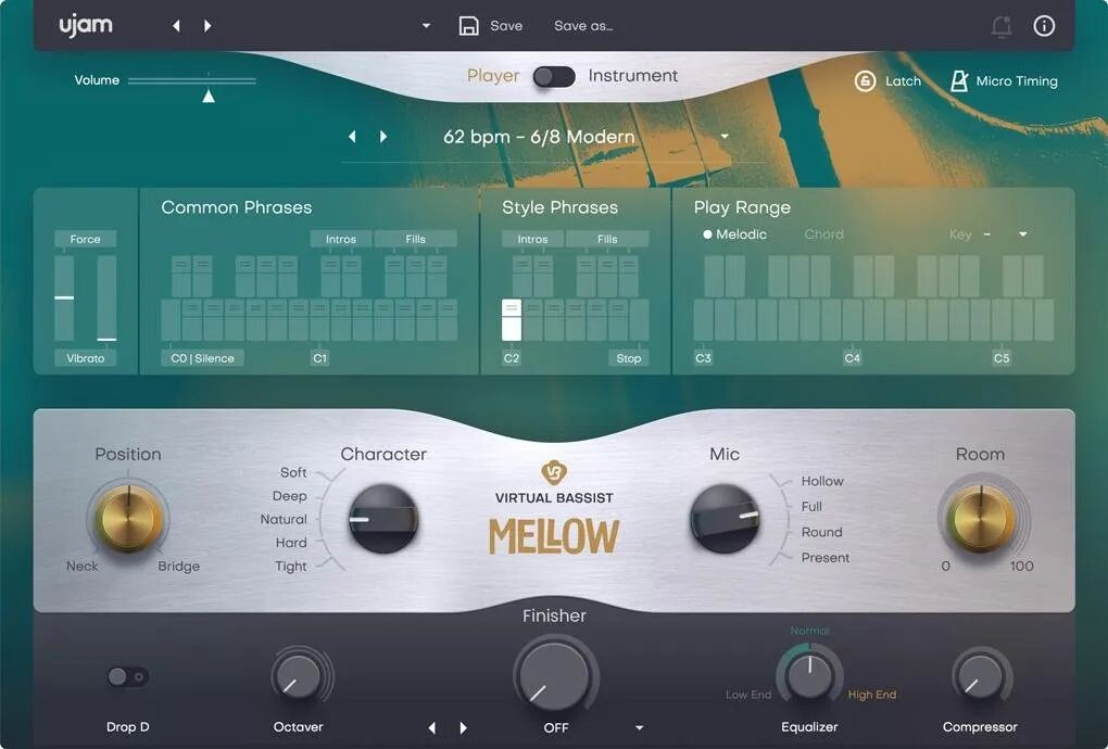 

UJAM Virtual Bassist Mellow 2 Программное обеспечение для виртуального контрабаса