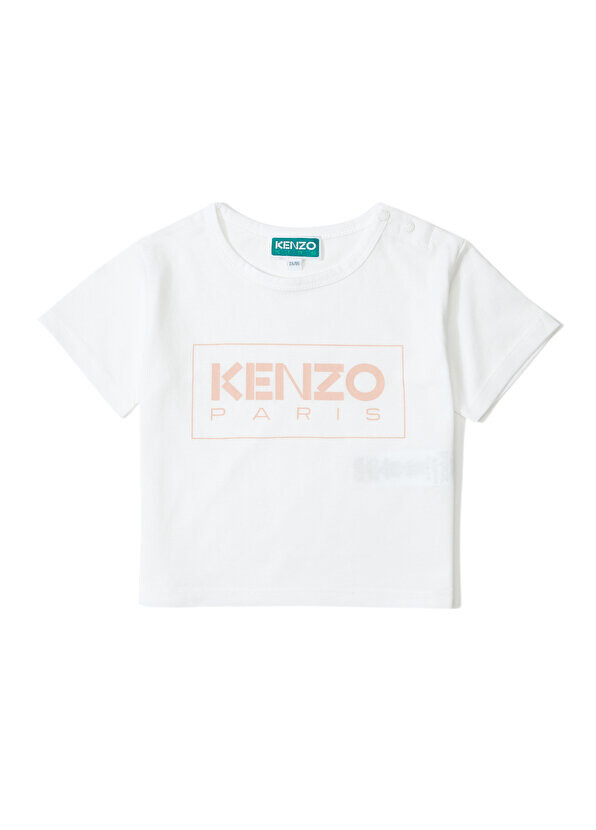 

Футболка для маленьких девочек с белым логотипом Kenzo