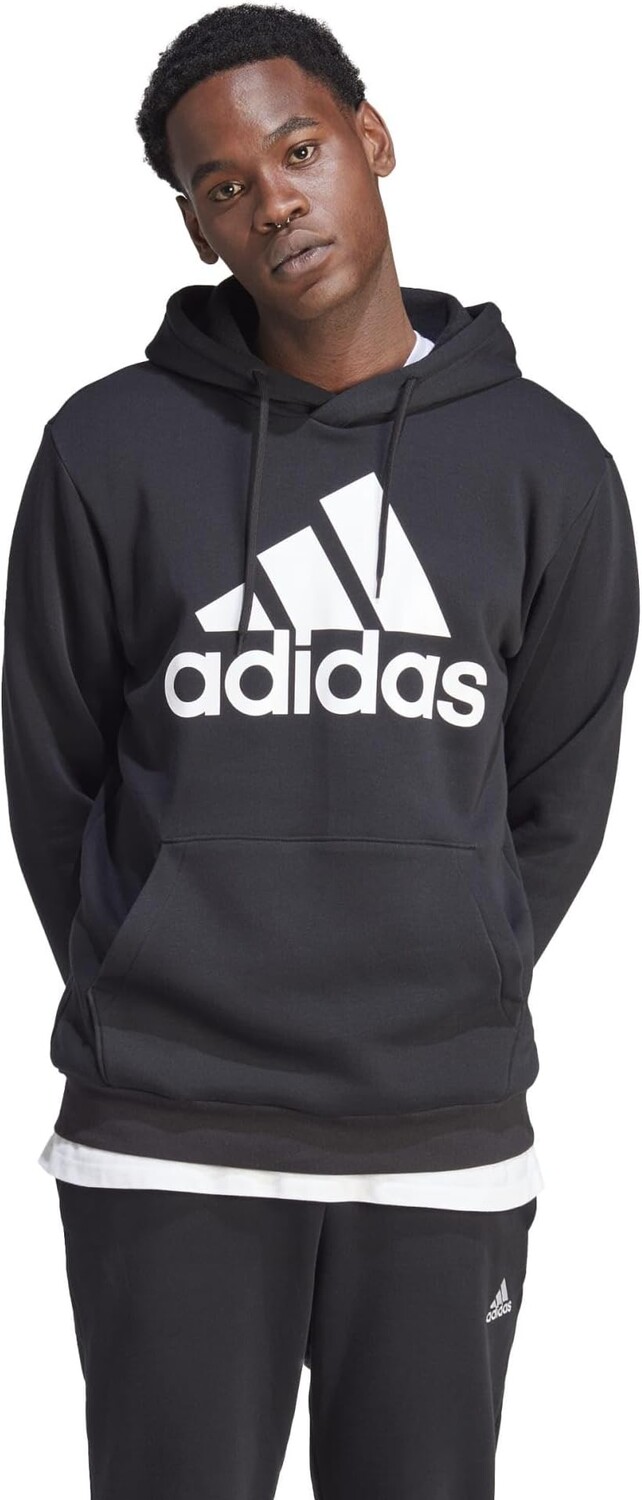 

Флисовая толстовка с большим логотипом Essentials adidas, черный