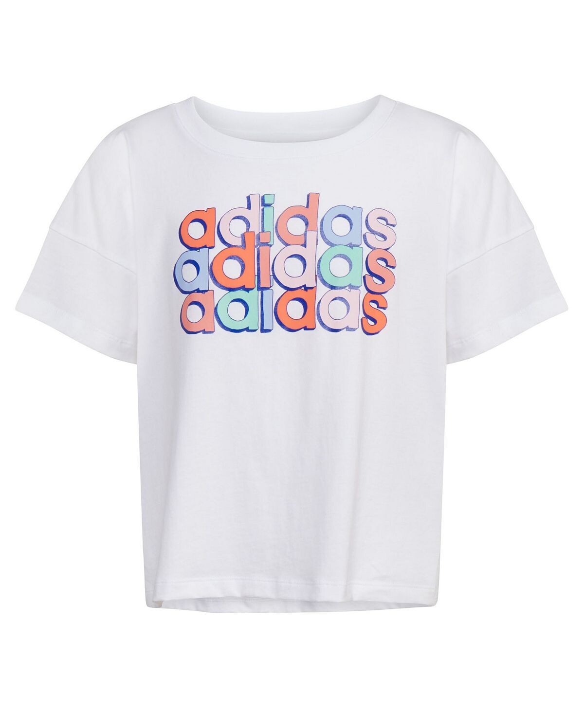 

Свободная футболка с короткими рукавами для больших девочек adidas