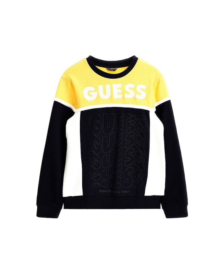 

Толстовка для мальчика с круглым вырезом и логотипом спереди Guess, белый