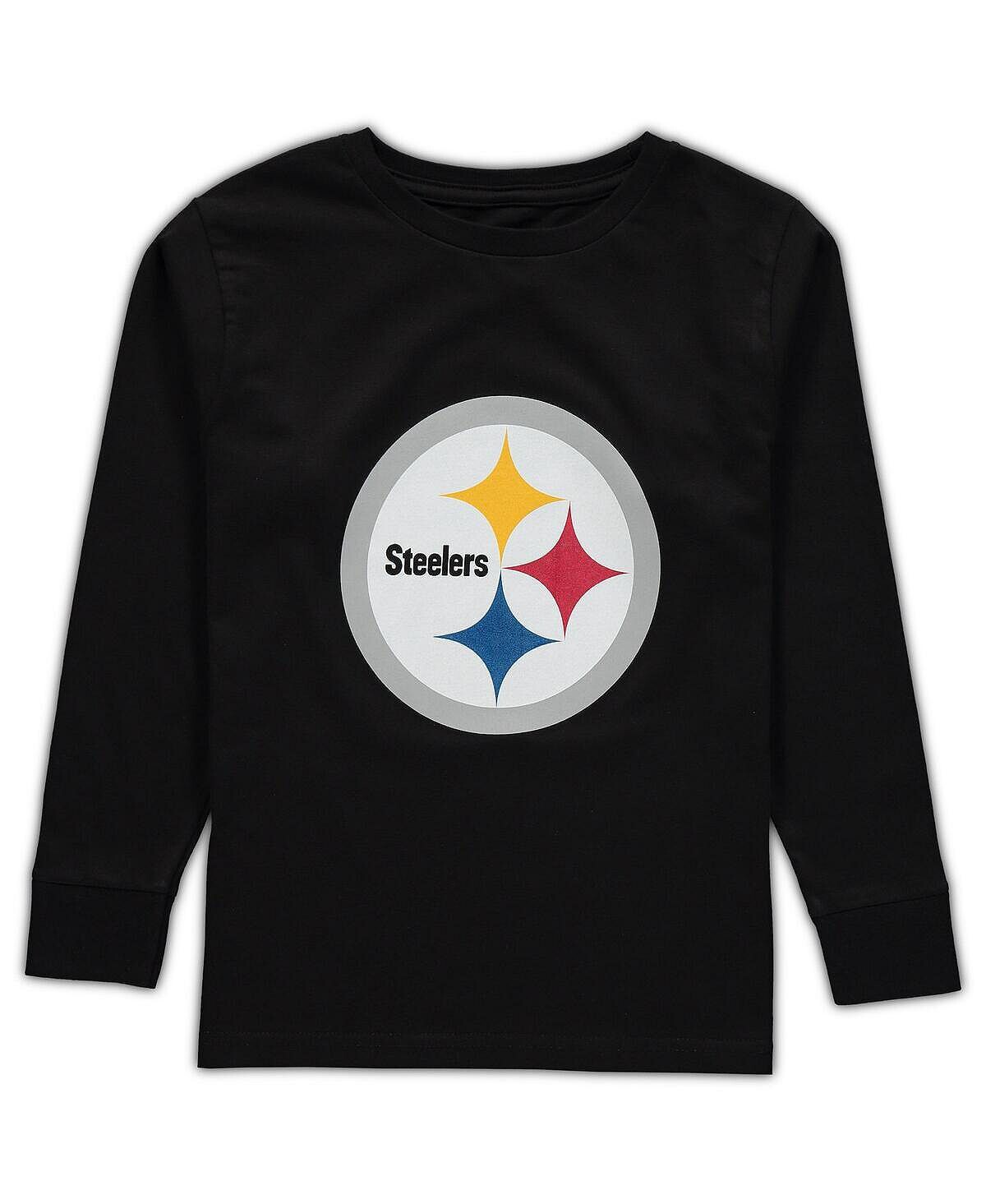 

Футболка с логотипом команды Pittsburgh Steelers Big Boys - черная Outerstuff