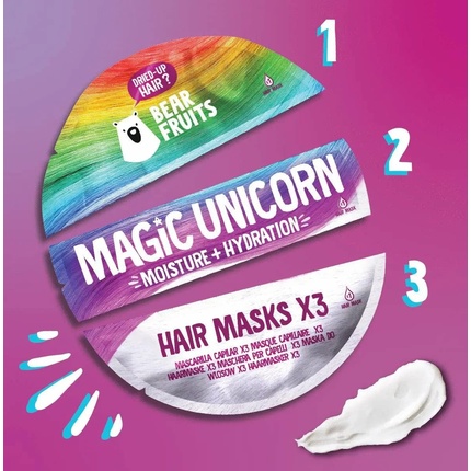 Увлажняющая маска для волос Bear Fruits Magic, сменный блок 3 x 20 мл
