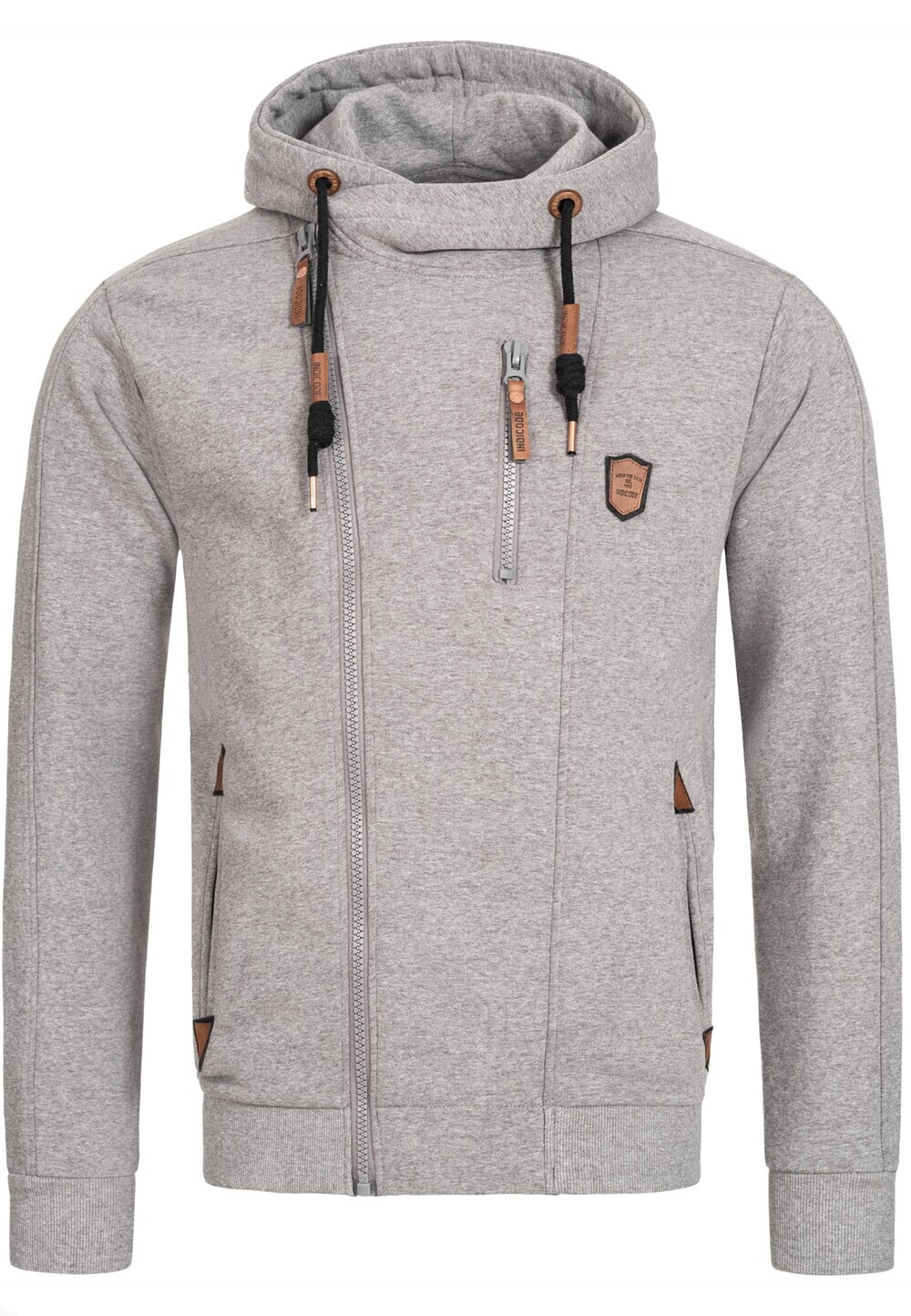 

Толстовка на молнии INDICODE JEANS Elm, пестрый серый