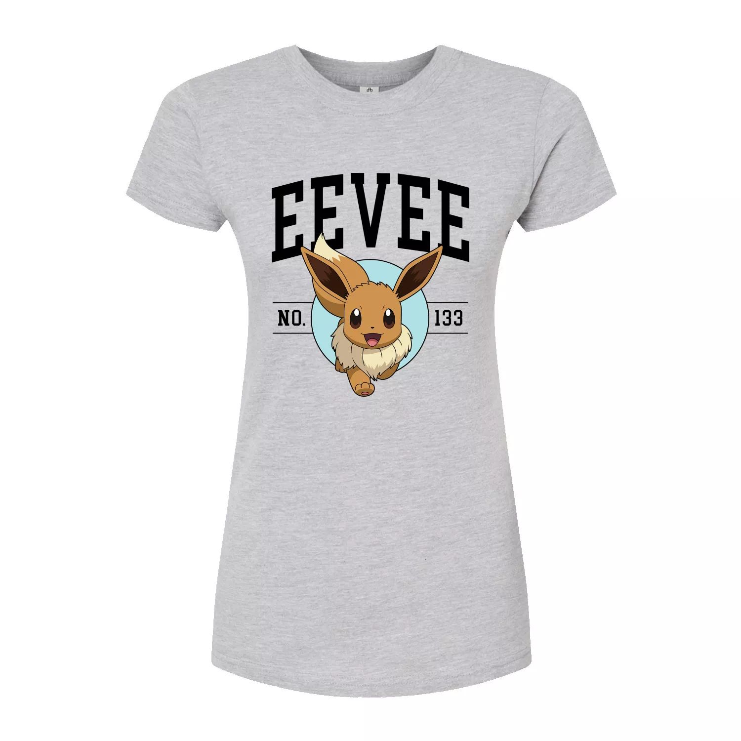 Университетская облегающая футболка Pokémon Eevee для юниоров Licensed Character, серый