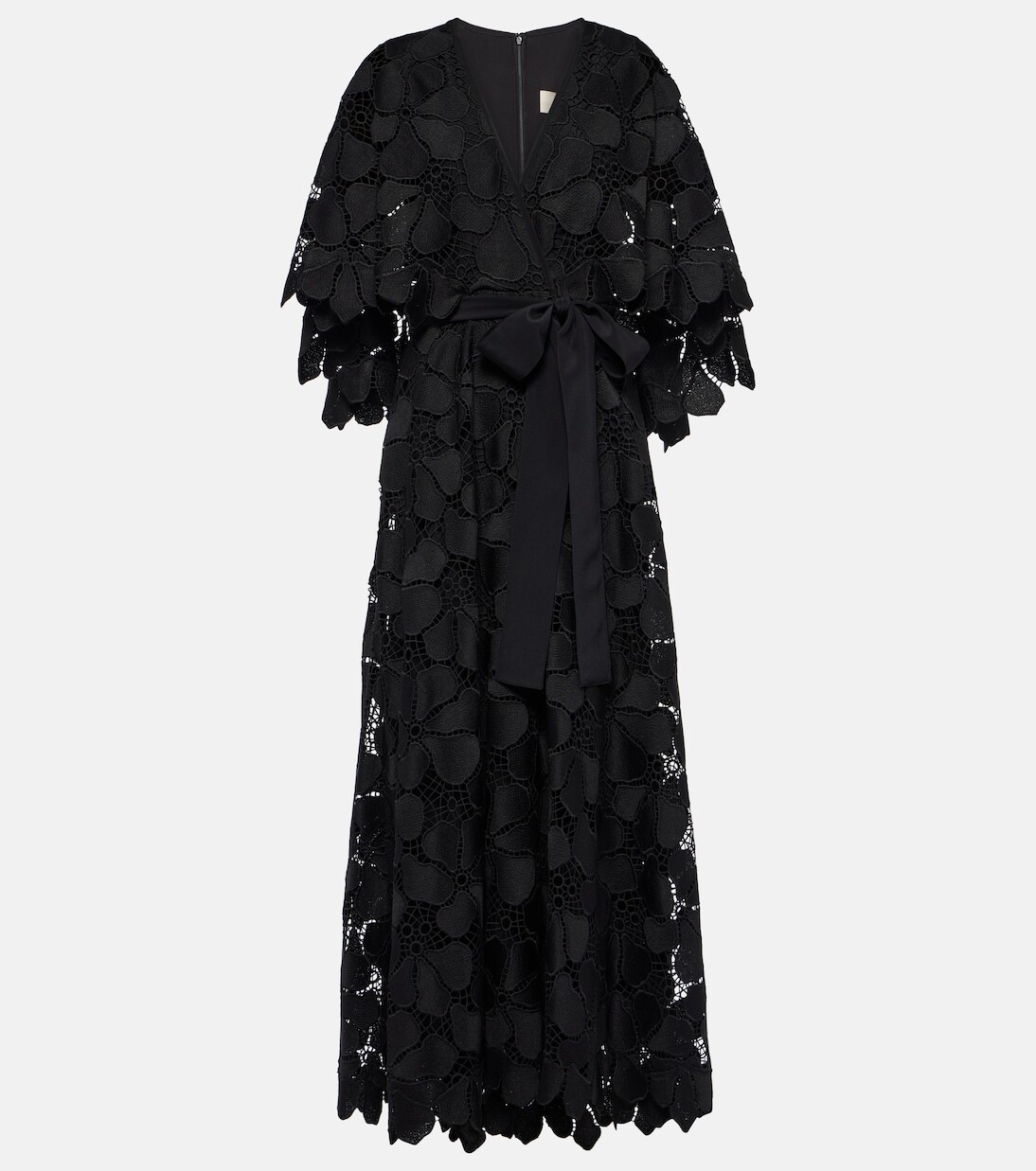 

Платье миди с v-образным вырезом Elie Saab, черный