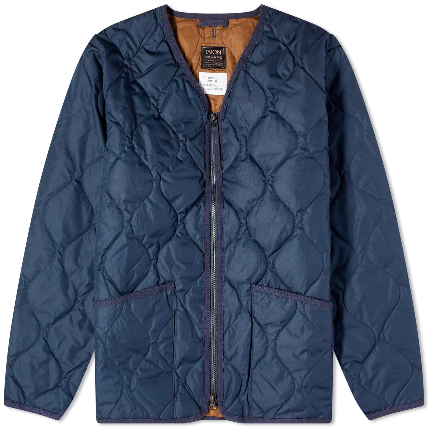 

Куртка Taion Military Zip V-Neck Down, темно-синий