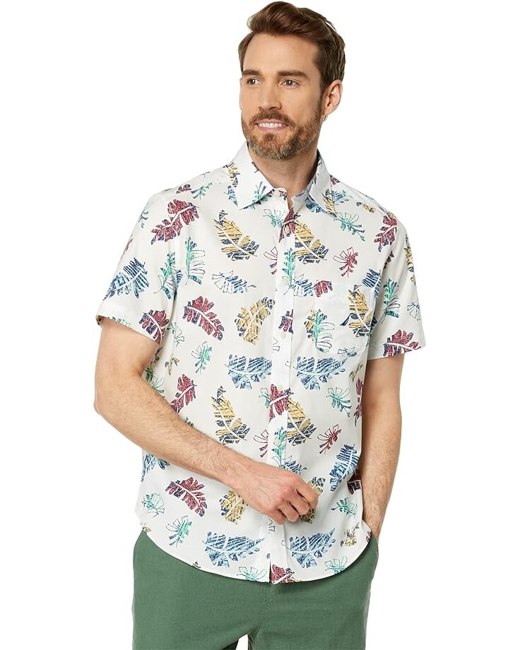

Рубашка Nautica Sustainably Crafted Printed Short Sleeve Shirt, белый
