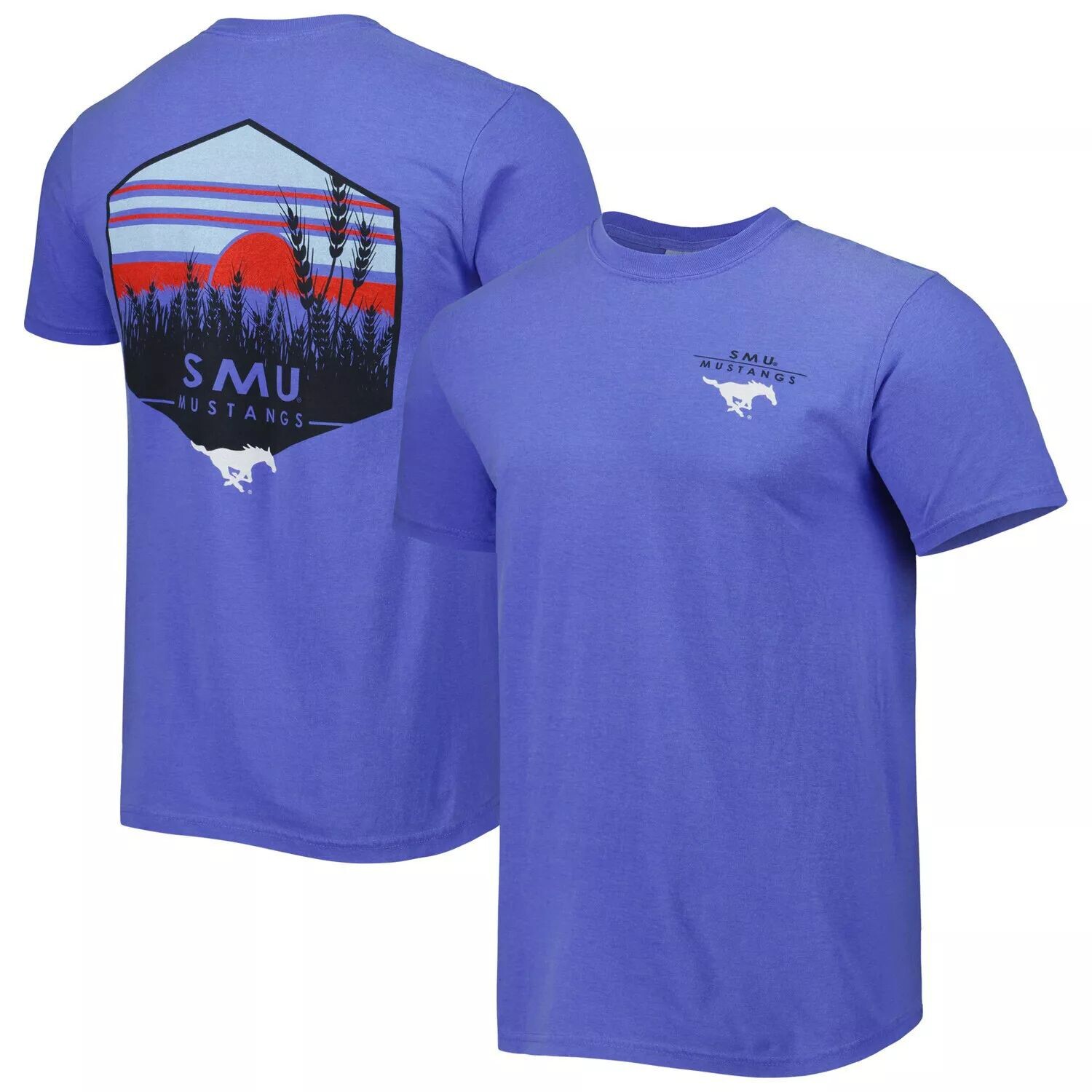 

Мужская футболка Royal SMU Mustangs Landscape Shield