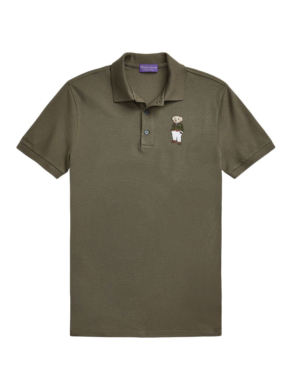 

Рубашка поло с вышивкой медведя Polo Ralph Lauren Purple Label, оливковый