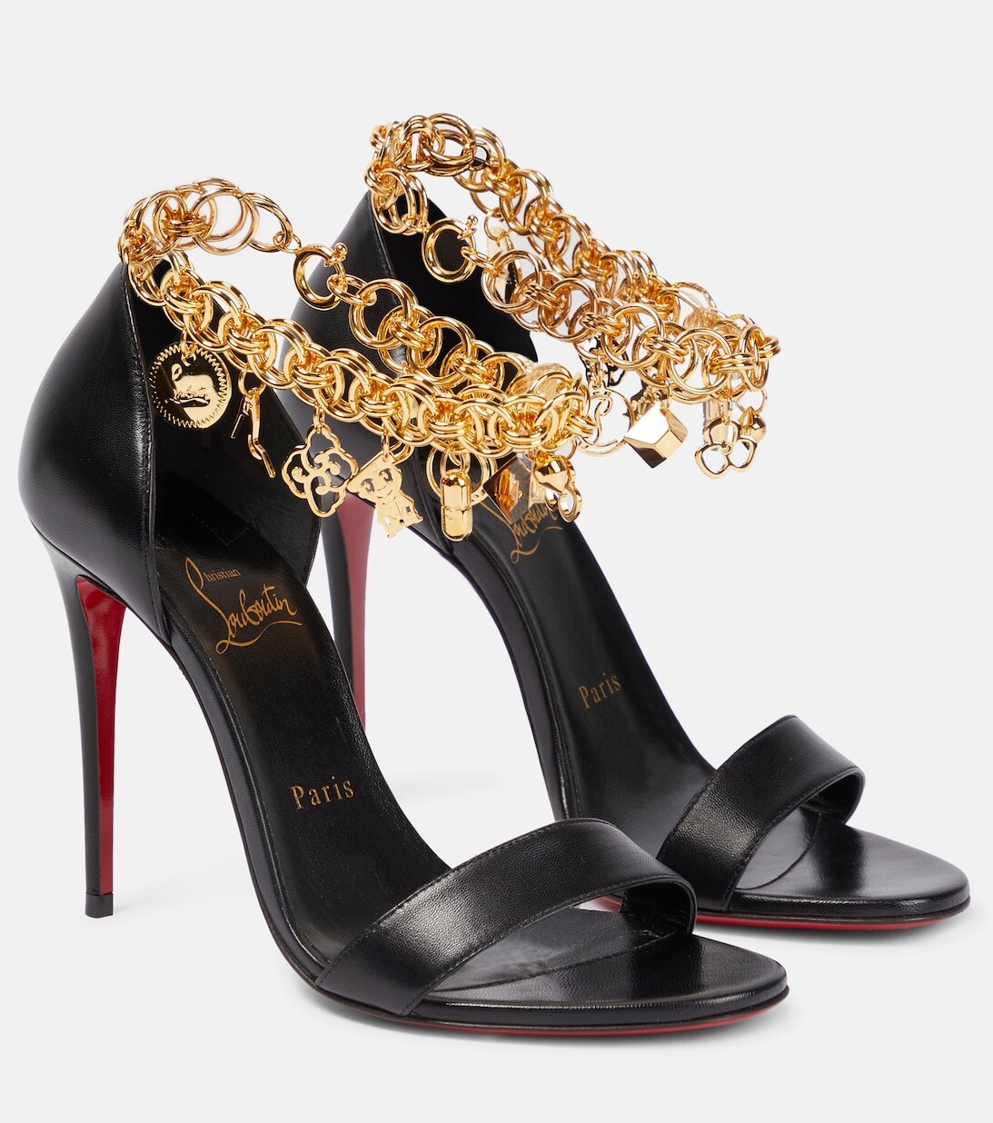 

Декорированные кожаные сандалии Gourmi 100 Christian Louboutin, черный