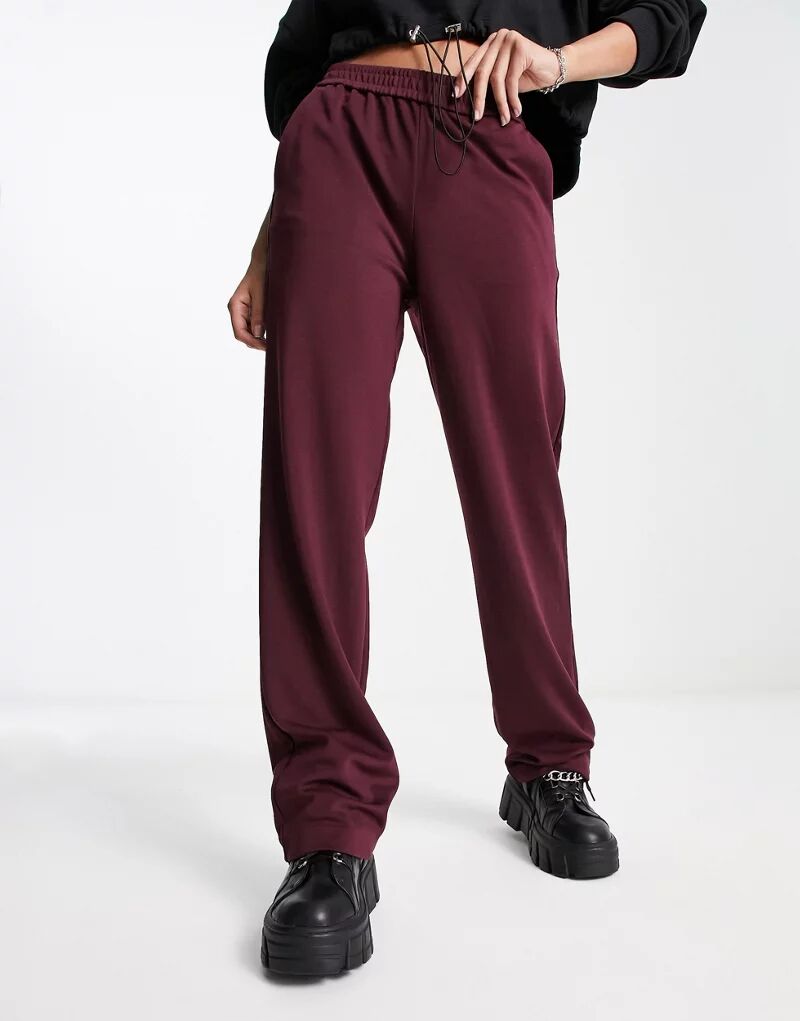 Бордовые брюки строгого прямого кроя Vero Moda