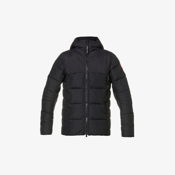 

Пуховик Hybridge с воротником-воронкой и капюшоном Canada Goose, черный