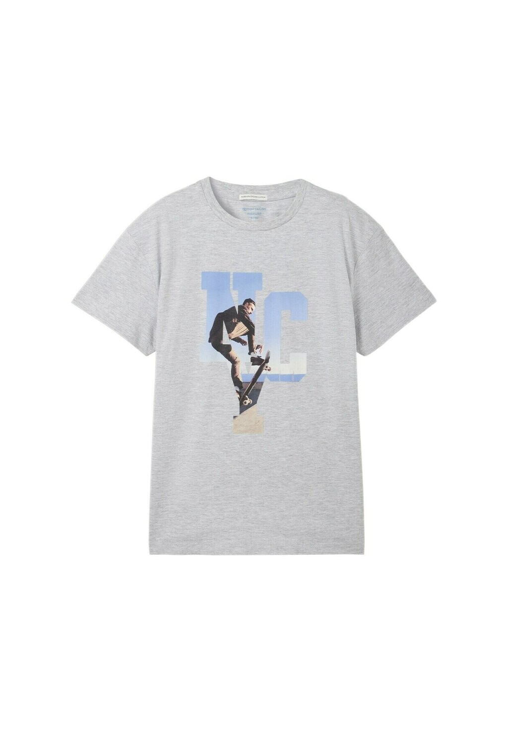 

Футболка с принтом TOM TAILOR, цвет light stone grey melange