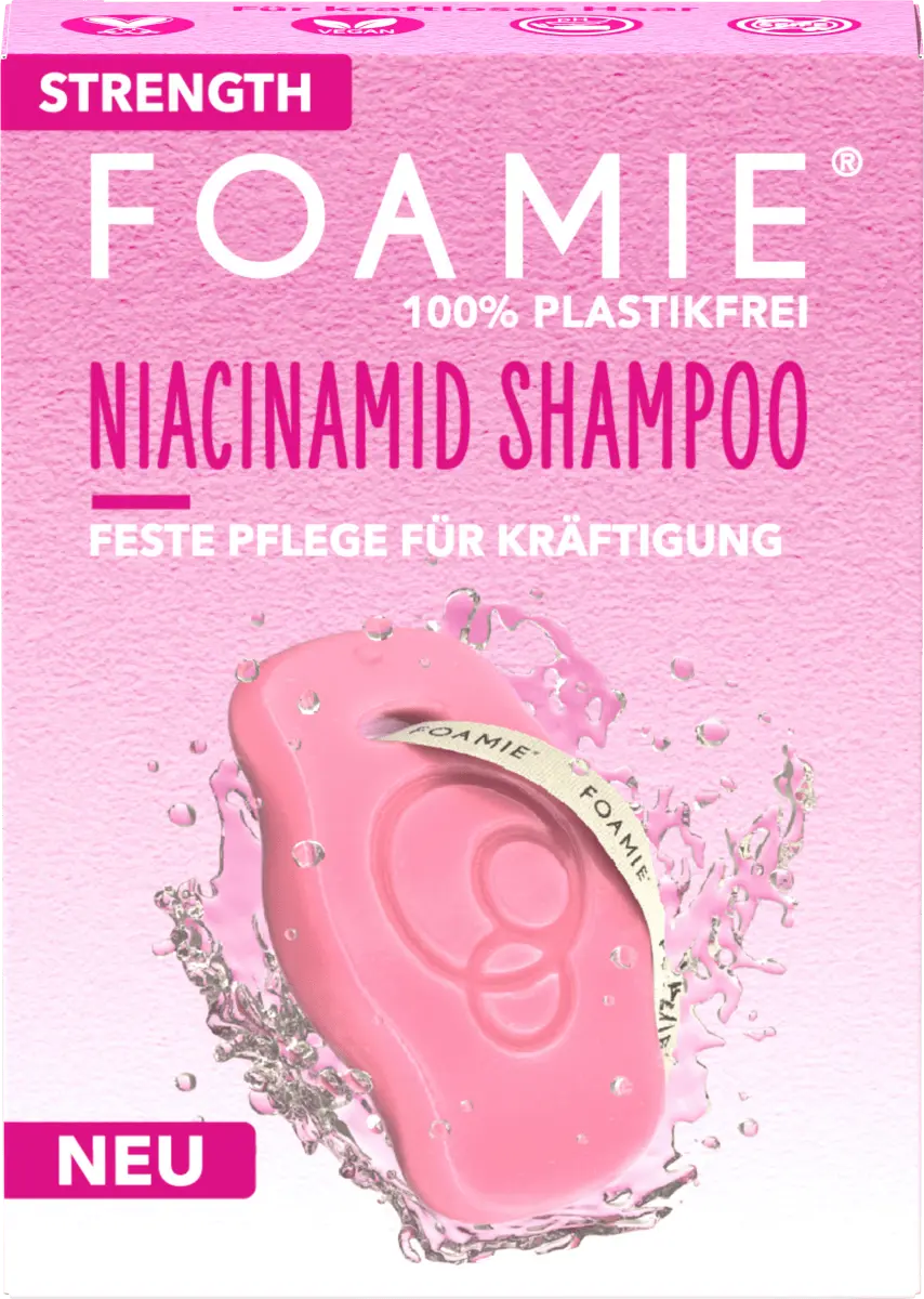 

Твердый шампунь Strength с ниацинамидами 80г Foamie