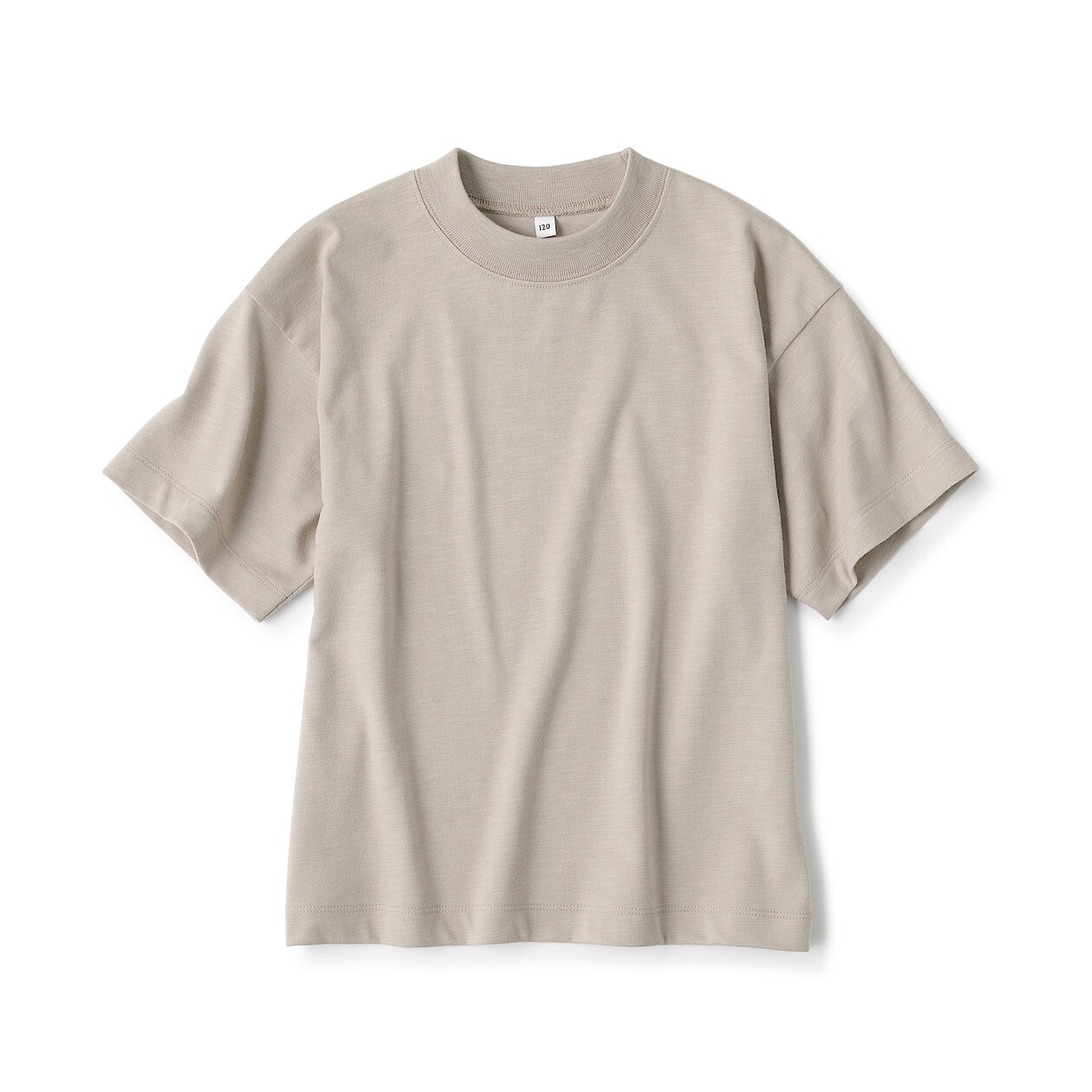 

Футболка из неравномерной пряжи с большим коротким рукавом MUJI, бледно-коричневый