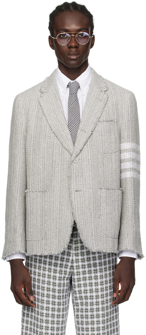 

Серый пиджак с четырьмя полосками Thom Browne, цвет Medium grey