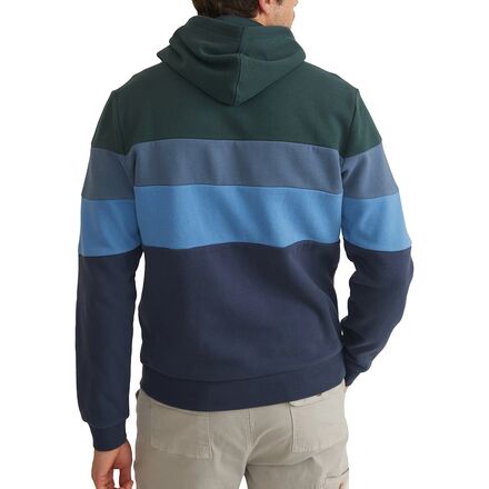 Пуловер с капюшоном с цветными блоками мужской Marine Layer, цвет Blue Green Colorblock