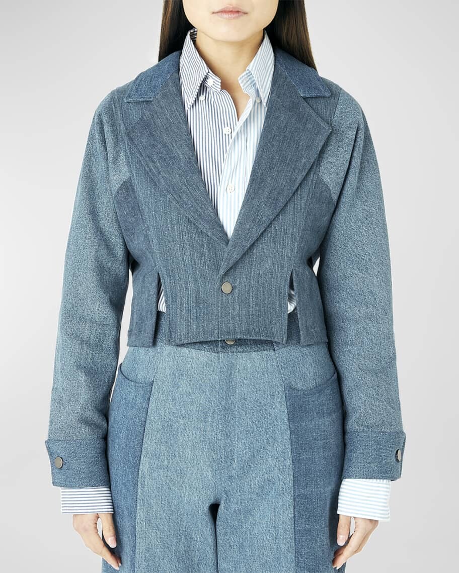 

Укороченная джинсовая куртка Charlie со вставками E.L.V Denim, Серый