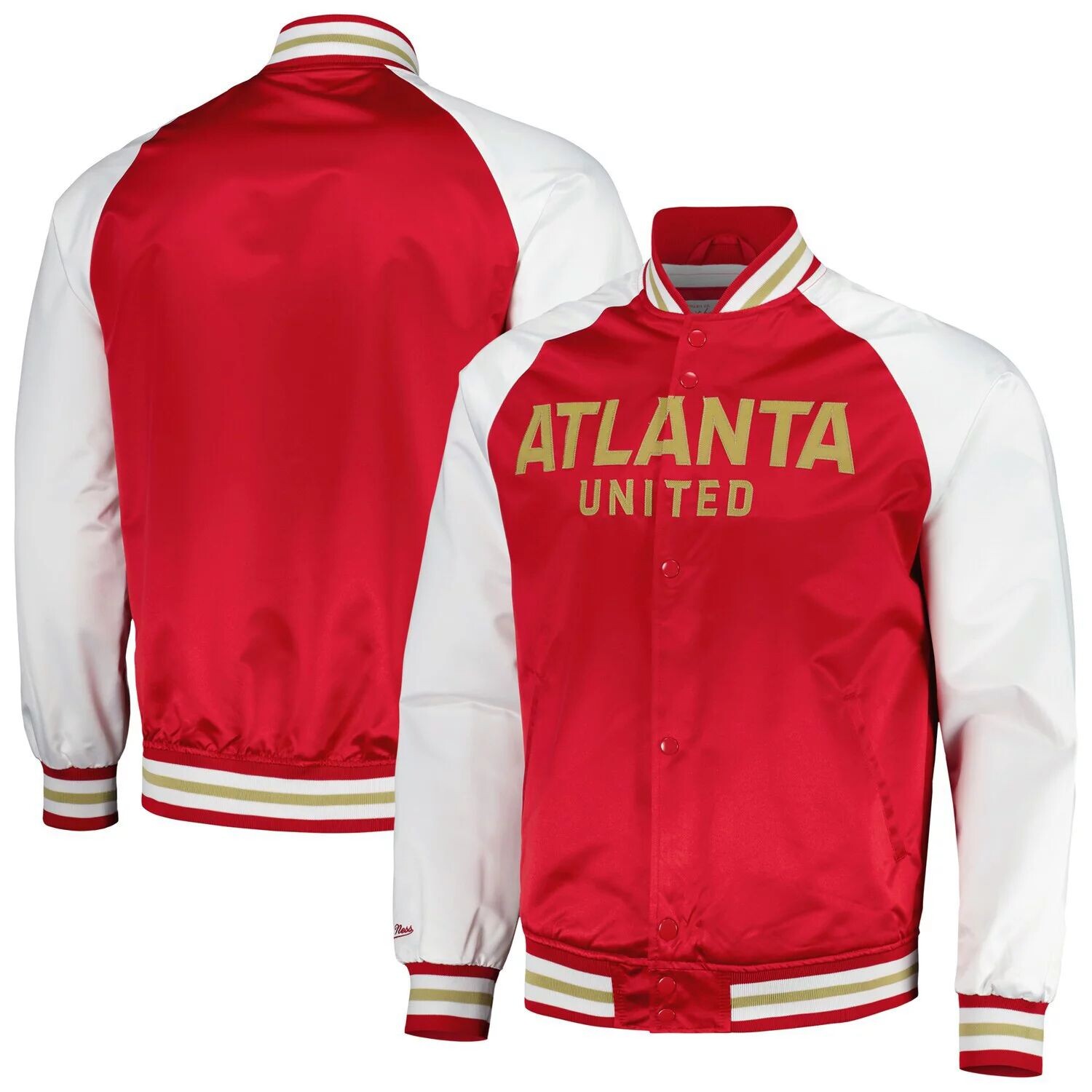 

Мужская атласная куртка с длинными кнопками Mitchell & Ness Red Atlanta United FC реглан