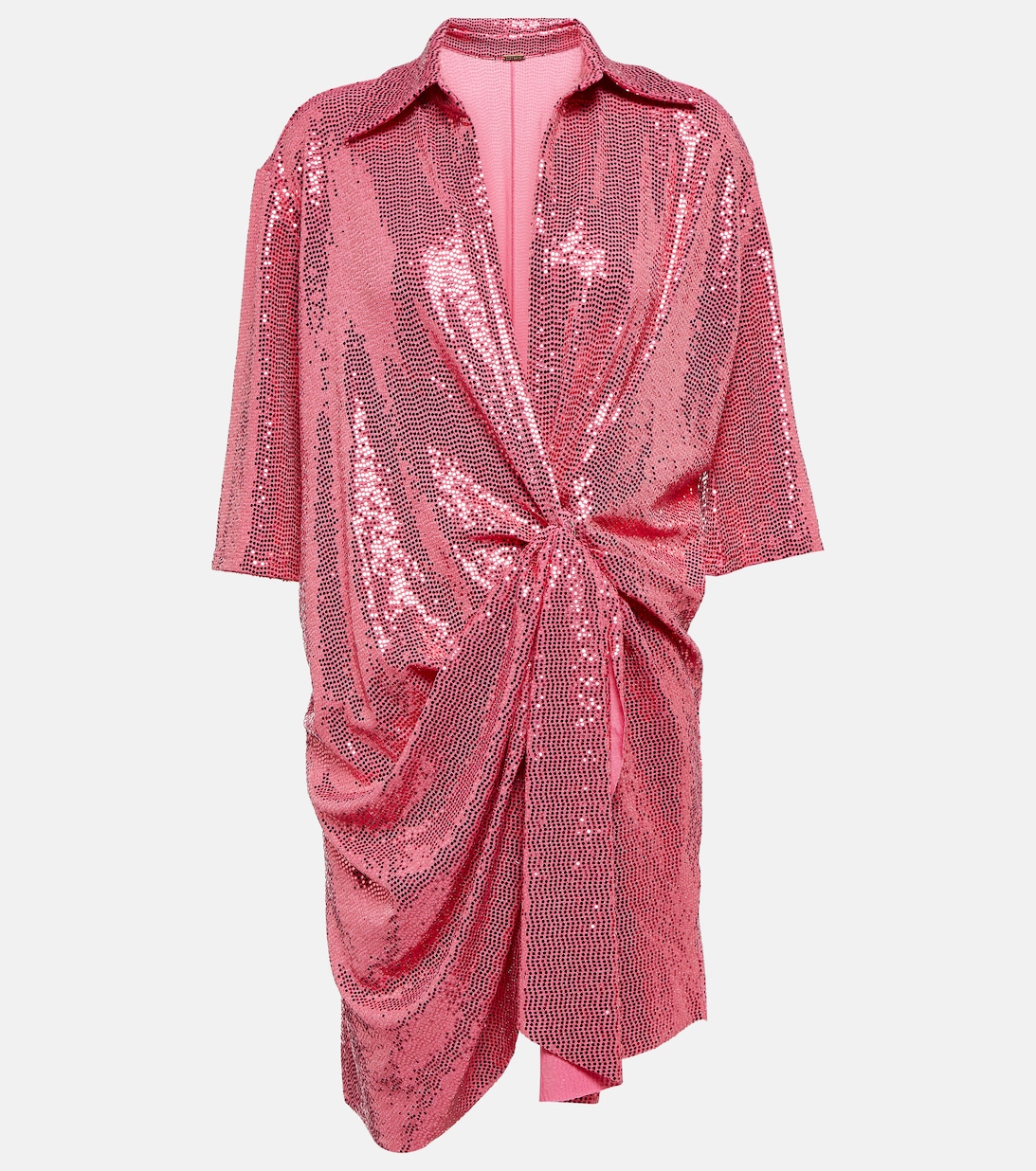 Присборенное мини-платье с пайетками DODO BAR OR, розовый